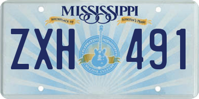 MS license plate ZXH491