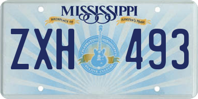 MS license plate ZXH493