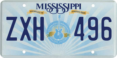 MS license plate ZXH496