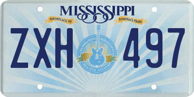 MS license plate ZXH497