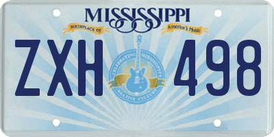 MS license plate ZXH498