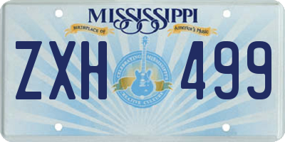 MS license plate ZXH499