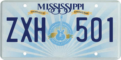 MS license plate ZXH501