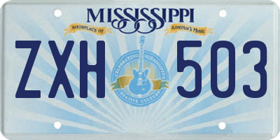 MS license plate ZXH503