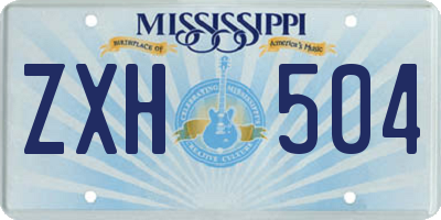 MS license plate ZXH504