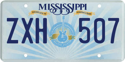 MS license plate ZXH507