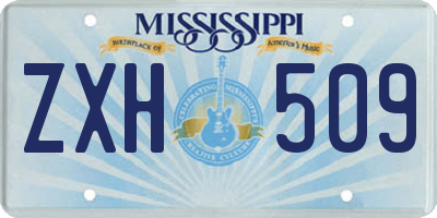 MS license plate ZXH509