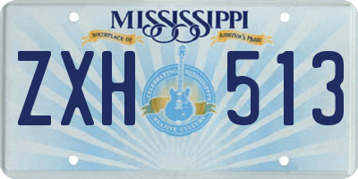 MS license plate ZXH513