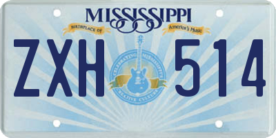 MS license plate ZXH514