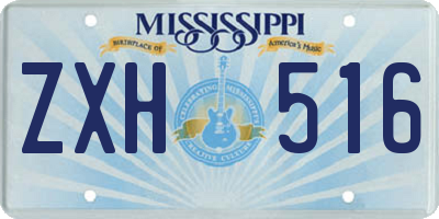 MS license plate ZXH516