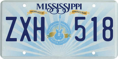 MS license plate ZXH518