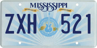 MS license plate ZXH521