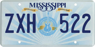MS license plate ZXH522