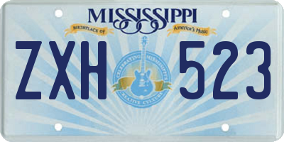 MS license plate ZXH523