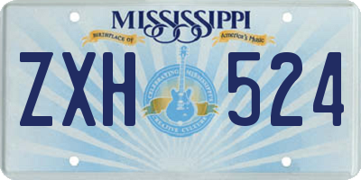 MS license plate ZXH524