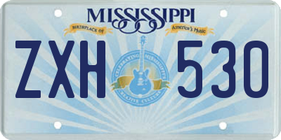 MS license plate ZXH530