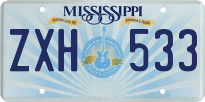 MS license plate ZXH533