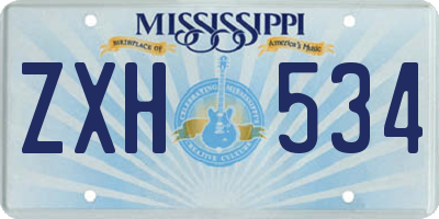 MS license plate ZXH534
