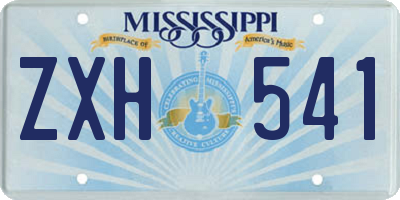 MS license plate ZXH541