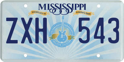 MS license plate ZXH543