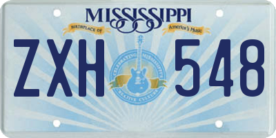 MS license plate ZXH548