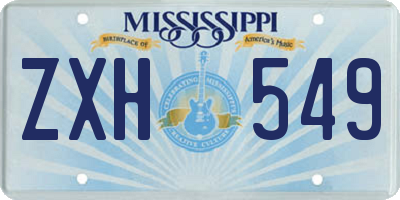 MS license plate ZXH549