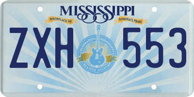 MS license plate ZXH553