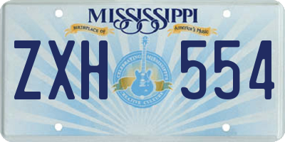 MS license plate ZXH554
