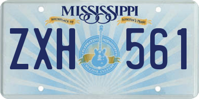 MS license plate ZXH561