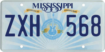 MS license plate ZXH568