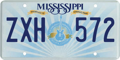MS license plate ZXH572