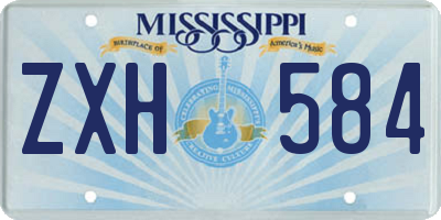 MS license plate ZXH584