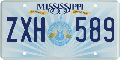 MS license plate ZXH589