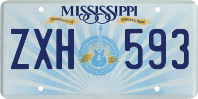 MS license plate ZXH593