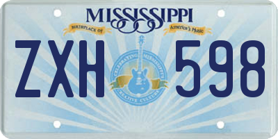 MS license plate ZXH598