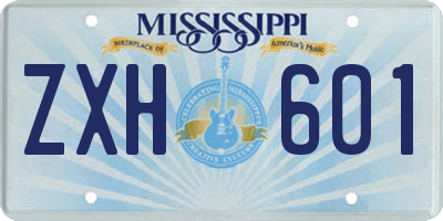 MS license plate ZXH601