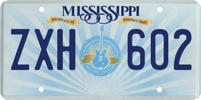 MS license plate ZXH602