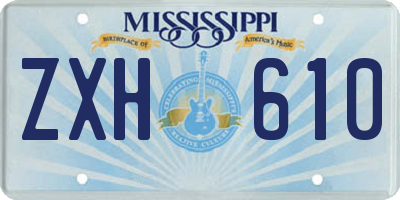 MS license plate ZXH610