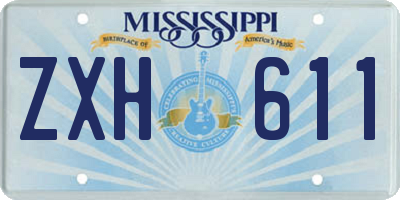 MS license plate ZXH611