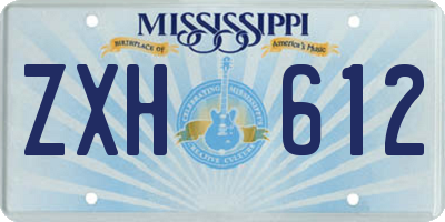 MS license plate ZXH612