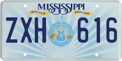 MS license plate ZXH616