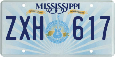 MS license plate ZXH617