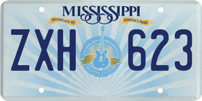MS license plate ZXH623