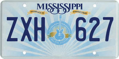 MS license plate ZXH627