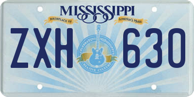 MS license plate ZXH630