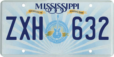 MS license plate ZXH632