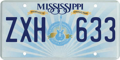 MS license plate ZXH633