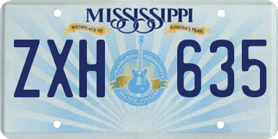 MS license plate ZXH635