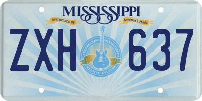 MS license plate ZXH637