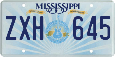 MS license plate ZXH645